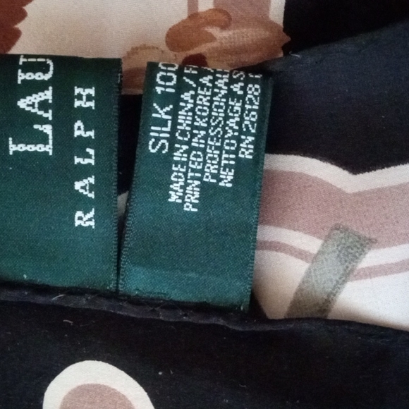 Vintage 80's Ralph Lauren silk Scarf - Picture 3 of 3